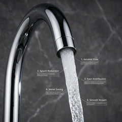 FIVET Chrome Kitchen Mixer Tap – Dual Lever Sink Faucet with Swivel Spout