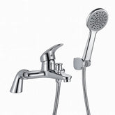 FIVET Chrome Bath Filler Set – Single Lever Deck Mounted Tap & Handheld Shower