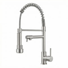FIVET Pull-Out Kitchen Mixer Tap – Brushed Nickle Dual Function Sink Faucet