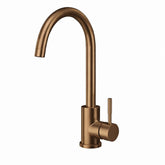 FIVET 1 Hole Kitchen Mixer Tap – Brushed Bronze High Arc Swivel Basin Faucet
