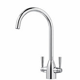 FIVET Chrome Kitchen Mixer Tap – 360 Swivel Dual Lever Basin Faucet