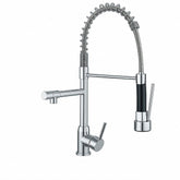 FIVET Pull-Out Kitchen Mixer Tap – Black & Chrome Dual Function Sink Faucet