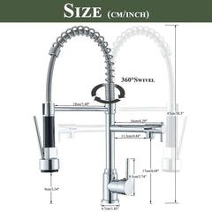 FIVET Pull-Out Kitchen Mixer Tap – Black & Chrome Dual Function Sink Faucet