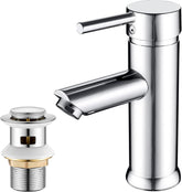 FIVET Silver Basin Mixer Tap with Pop-Up Waste – Single Lever Sink Tap