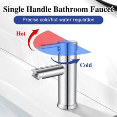 FIVET Silver Basin Mixer Tap with Pop-Up Waste – Single Lever Sink Tap