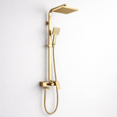 FIVET 3 Way Thermostatic Shower Set – Gold Dual Control Rainfall, Handheld & Tub Spout