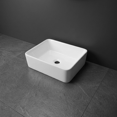 FIVET White Ceramic Rectangular Basin – 400x300mm Countertop Vessel Sink