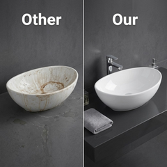 FIVET Ceramic Countertop Basin – White Vessel Sink 410x335mm Bathroom Vanity