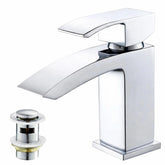 FIVET Square Waterfall Basin Mixer Tap – Chrome Single Lever Faucet with Pop-Up Waste