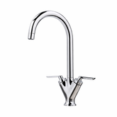 FIVET Chrome Kitchen Mixer Tap – Dual Lever Sink Faucet with Swivel Spout