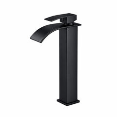 FIVET Tall Basin Mixer Tap Black – Waterfall Single Lever Bathroom Sink Faucet
