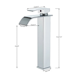 FIVET Tall Basin Mixer Tap Chrome – Waterfall Single Lever Bathroom Sink Faucet