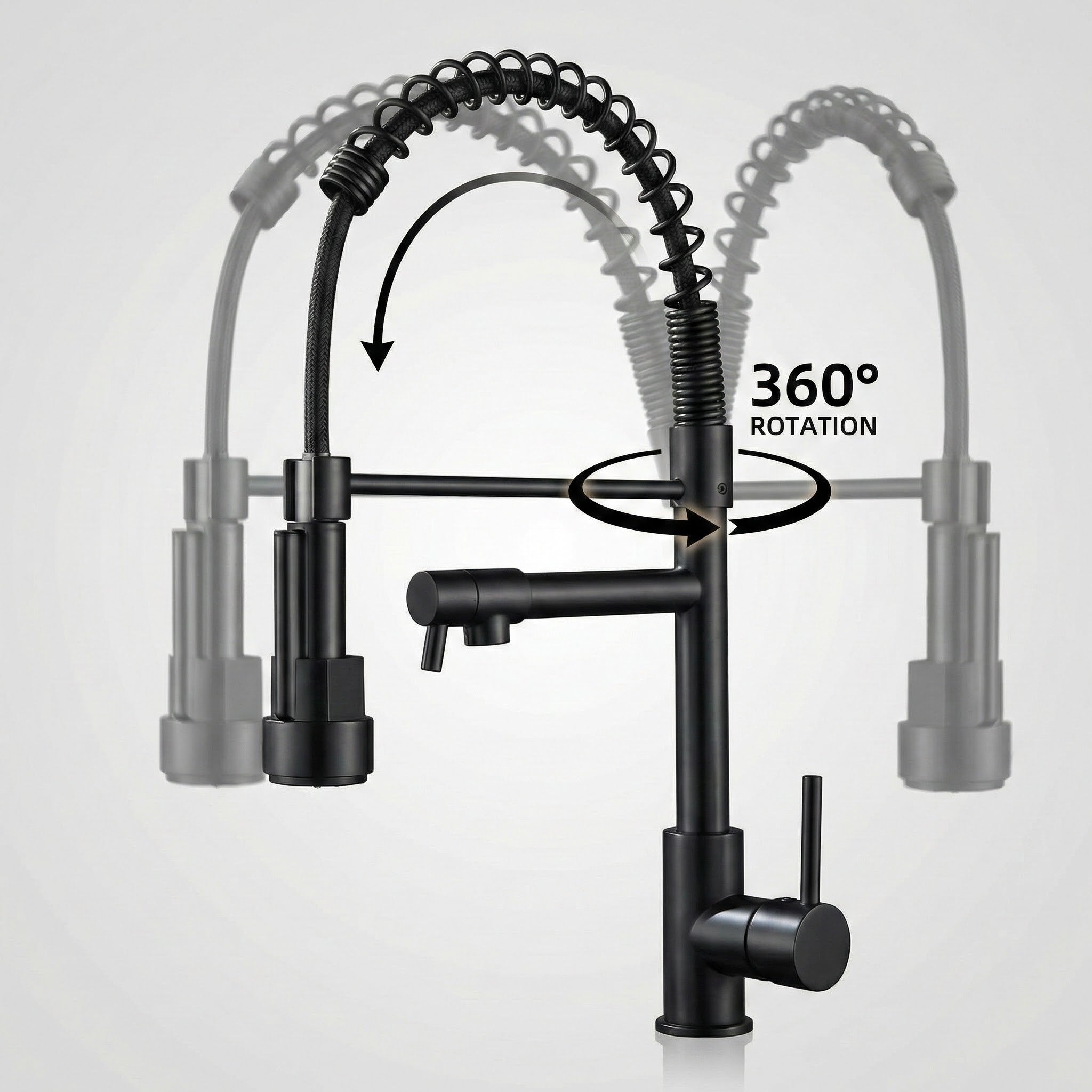 FIVET Pull-Out Kitchen Mixer Tap – Black Dual Function Sink Faucet