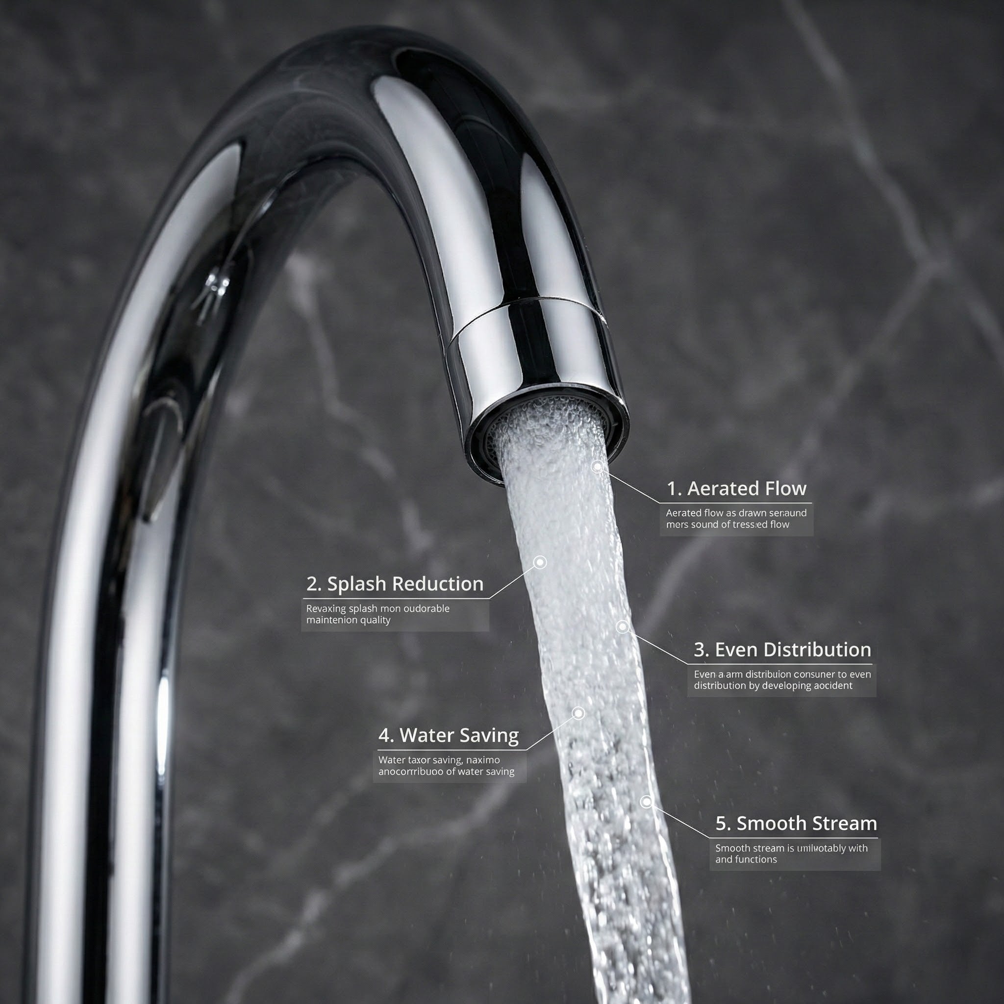 FIVET Chrome Kitchen Mixer Tap – Dual Lever Sink Faucet with Swivel Spout