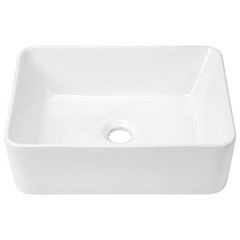FIVET White Ceramic Rectangular Basin – 400x300mm Countertop Vessel Sink