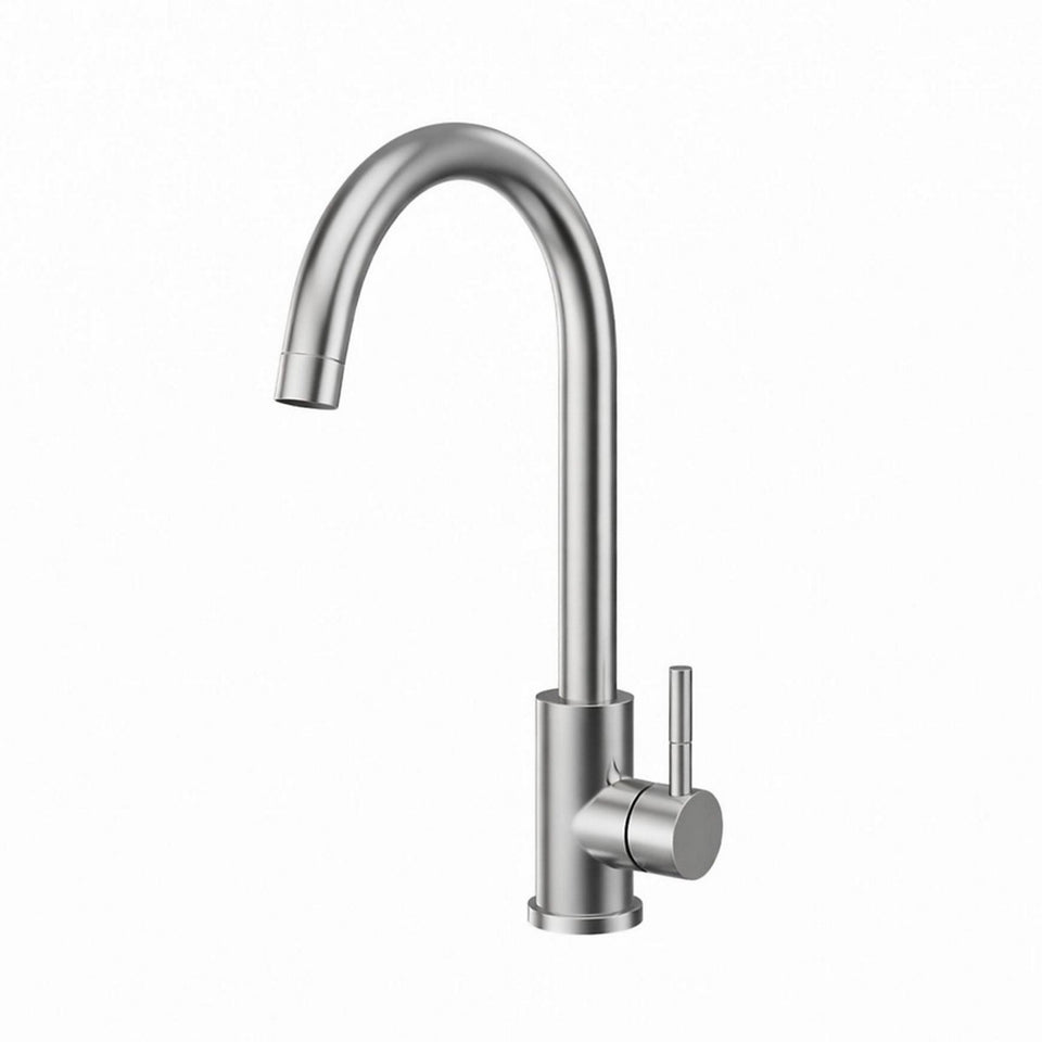 FIVET 1 Hole Kitchen Mixer Tap – Stainless Steel High Arc Swivel Basin Faucet