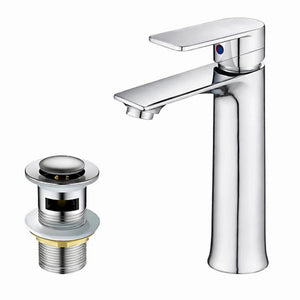 FIVET Chrome Sink Faucet – Basin Mixer Tap Single Lever with Pop-Up Waste