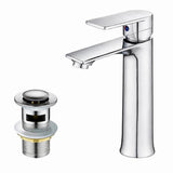 FIVET Chrome Sink Faucet – Basin Mixer Tap Single Lever with Pop-Up Waste