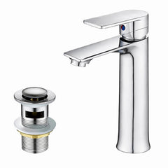 FIVET Chrome Sink Faucet – Basin Mixer Tap Single Lever with Pop-Up Waste