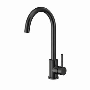 FIVET 1 Hole Kitchen Mixer Tap – Matte Black High Arc Swivel Basin Faucet