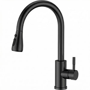 FIVET Matte Black Pull-Out Kitchen Mixer Tap – 360° Swivel Faucet