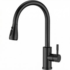 FIVET Matte Black Pull-Out Kitchen Mixer Tap – 360° Swivel Faucet