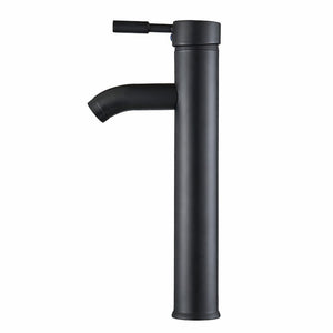 FIVET High Rise Waterfall Basin Mixer Tap – Matte Black 30cm Tall Round Faucet