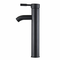 FIVET High Rise Waterfall Basin Mixer Tap – Matte Black 30cm Tall Round Faucet