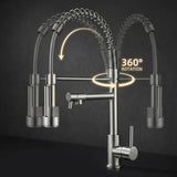 FIVET Pull-Out Kitchen Mixer Tap – Brushed Nickle Dual Function Sink Faucet