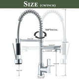 FIVET Pull-Out Kitchen Mixer Tap – Black & Chrome Dual Function Sink Faucet