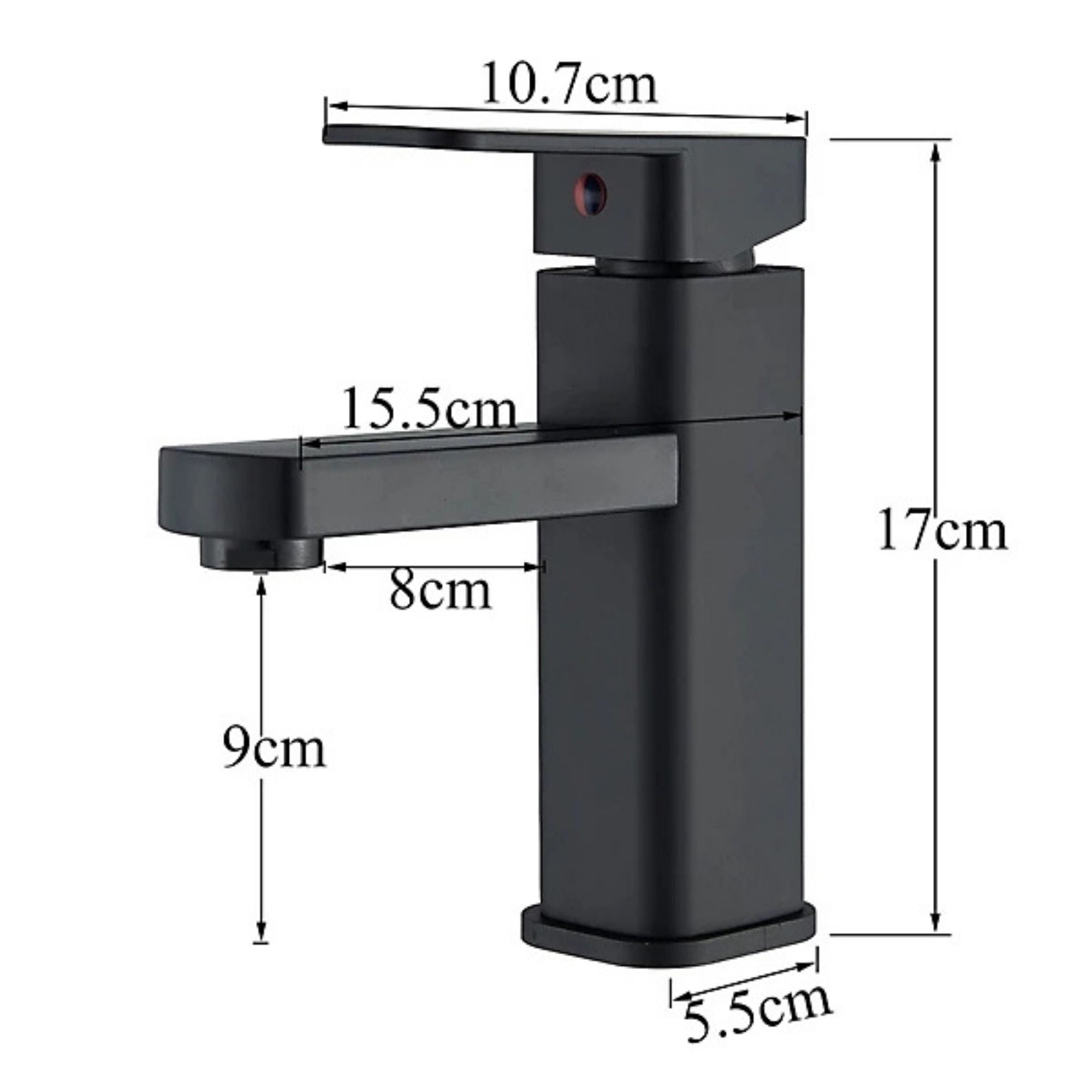 FIVET Basin Mixer Tap Matte Black – Single Lever Bathroom Sink Faucet & Pop-Up Waste