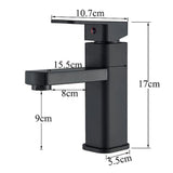FIVET Basin Mixer Tap Matte Black – Single Lever Bathroom Sink Faucet & Pop-Up Waste