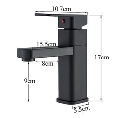 FIVET Basin Mixer Tap Matte Black – Single Lever Bathroom Sink Faucet & Pop-Up Waste