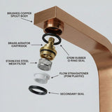 FIVET Kitchen Mixer Tap Brushed Bronze – Dual Handle High Arc Rotating Sink Faucet