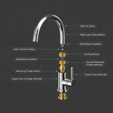 FIVET 1 Hole Kitchen Mixer Tap – Chrome High Arc Swivel Basin Faucet