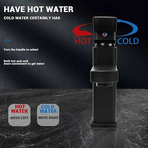 FIVET Basin Mixer Tap Matte Black – Single Lever Bathroom Sink Faucet & Pop-Up Waste