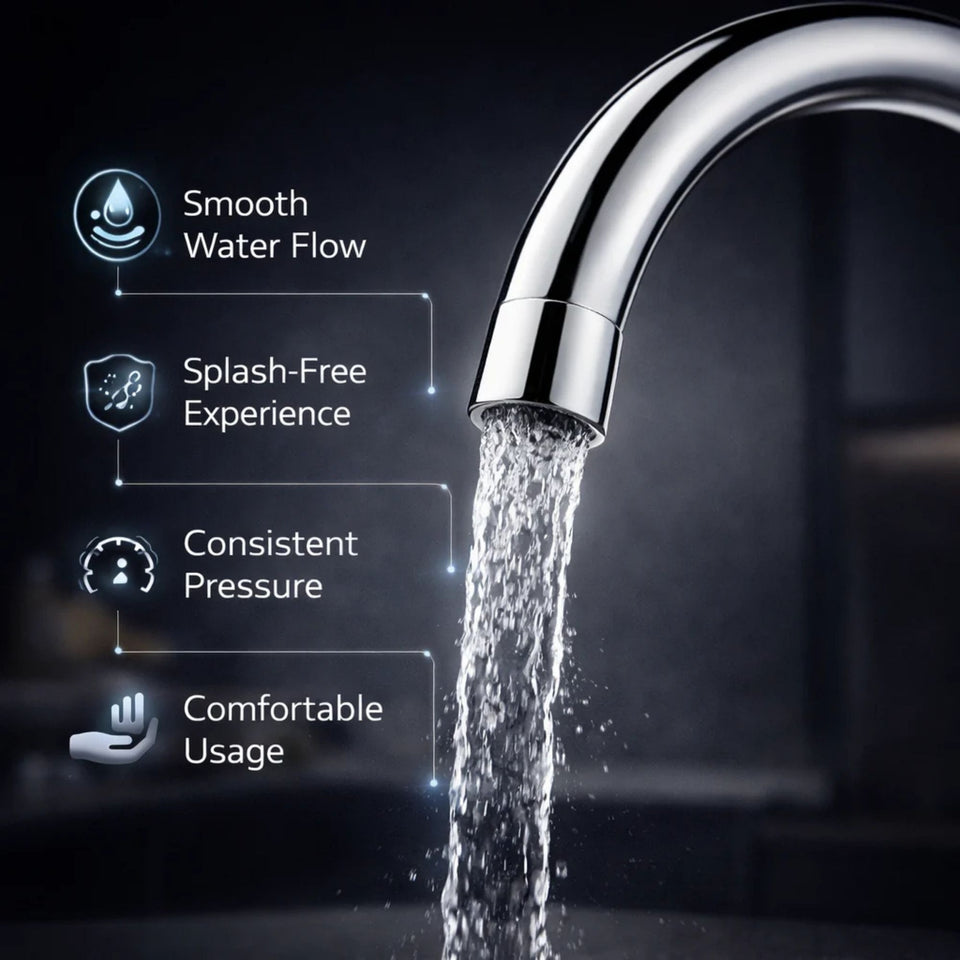 FIVET Chrome Kitchen Mixer Tap – 360 Swivel Dual Lever Basin Faucet