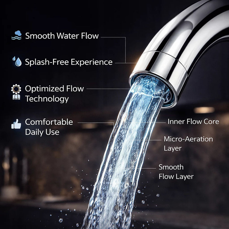 FIVET Chrome Kitchen Mixer Tap with 360° Swivel Spout – Twin Lever Sink Faucet