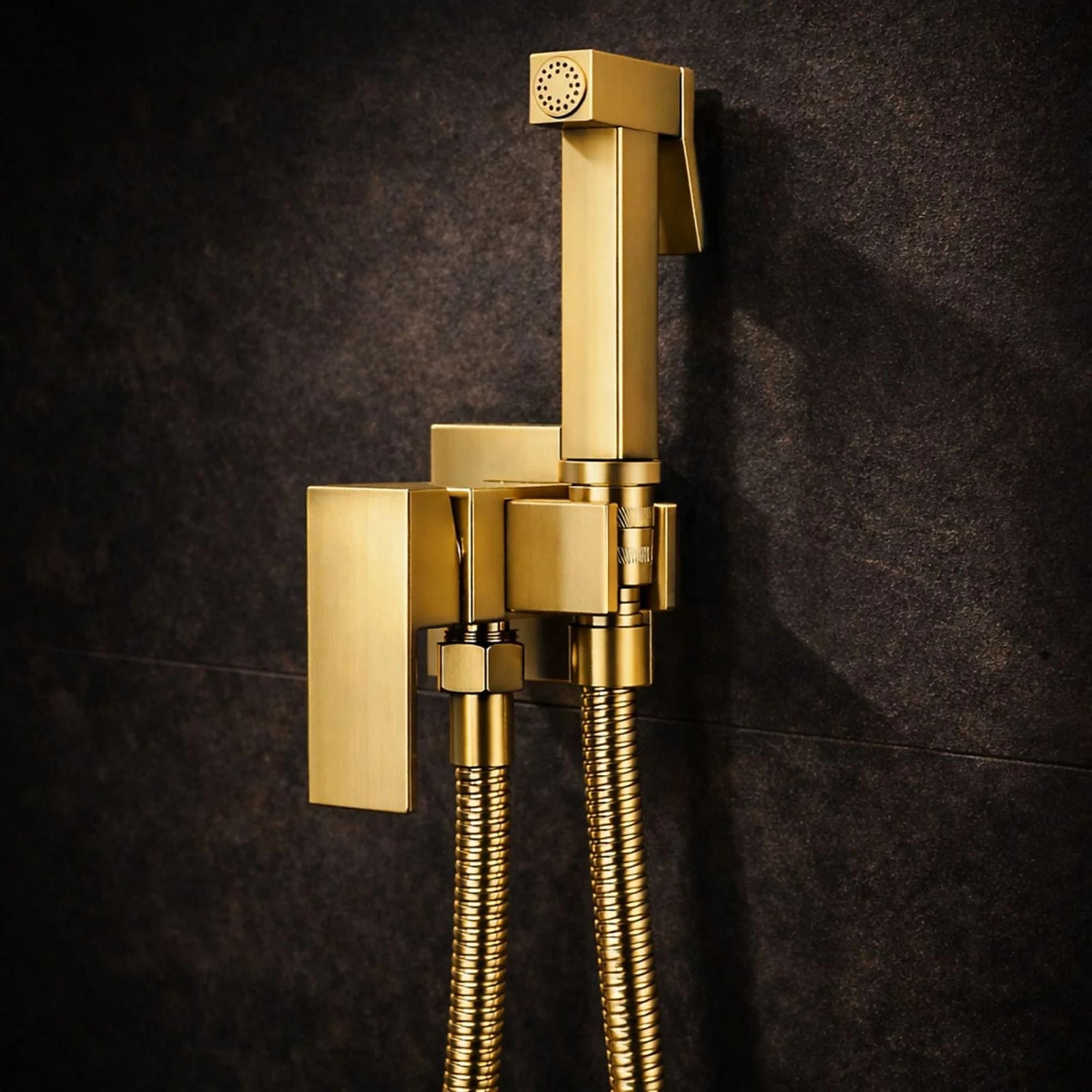 FIVET Gold Bidet Shower Set with Mixer – Handheld Toilet Sprayer