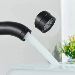 FIVET High Rise Waterfall Basin Mixer Tap – Matte Black 30cm Tall Round Faucet