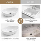 FIVET Ceramic Bathroom Basin – White 410x335mm Countertop Vessel Sink