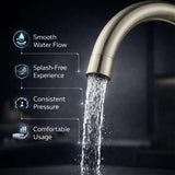 FIVET Brushed Nickel Kitchen Mixer Tap – 360 Swivel Dual Lever Basin Faucet