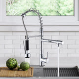 FIVET Pull-Out Kitchen Mixer Tap – Black & Chrome Dual Function Sink Faucet