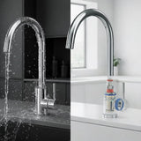 FIVET 1 Hole Kitchen Mixer Tap – Chrome High Arc Swivel Basin Faucet