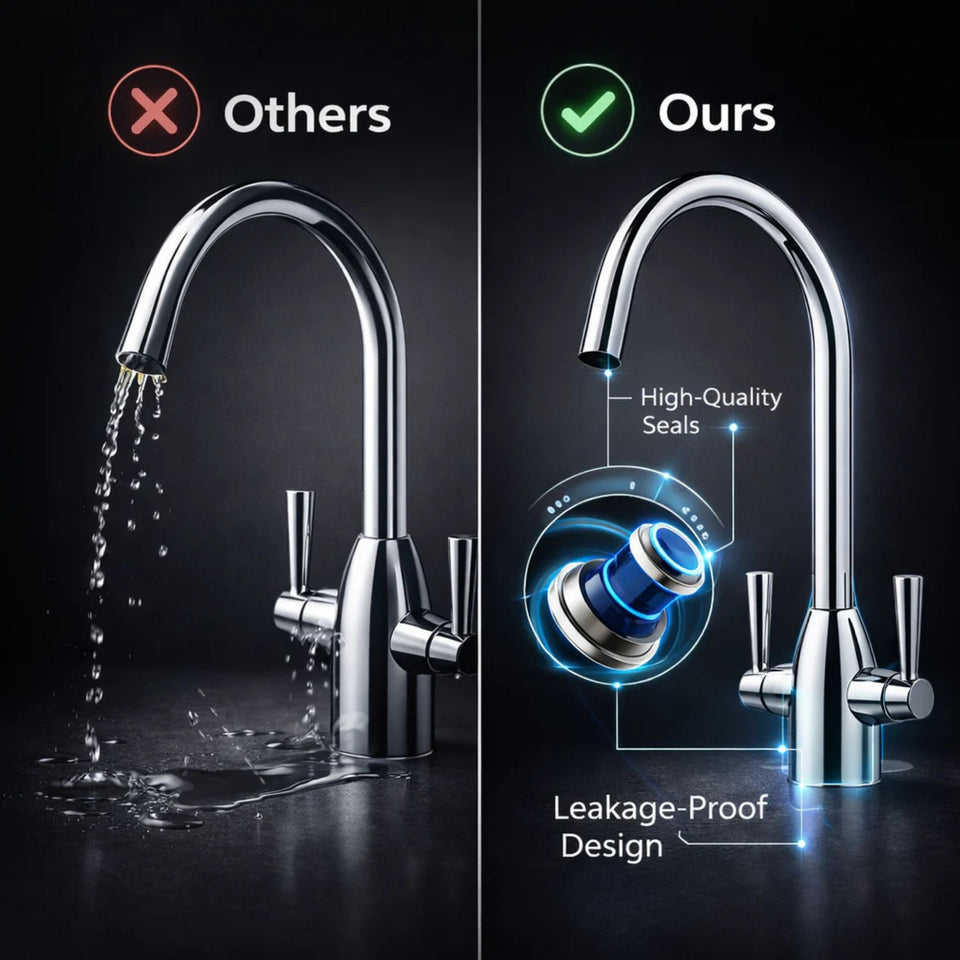 FIVET Chrome Kitchen Mixer Tap – 360 Swivel Dual Lever Basin Faucet