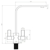 FIVET Kitchen Mixer Tap Brushed Steel – Dual Handle High Arc Rotating Sink Faucet