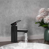 FIVET Basin Mixer Tap Matte Black – Single Lever Bathroom Sink Faucet & Pop-Up Waste
