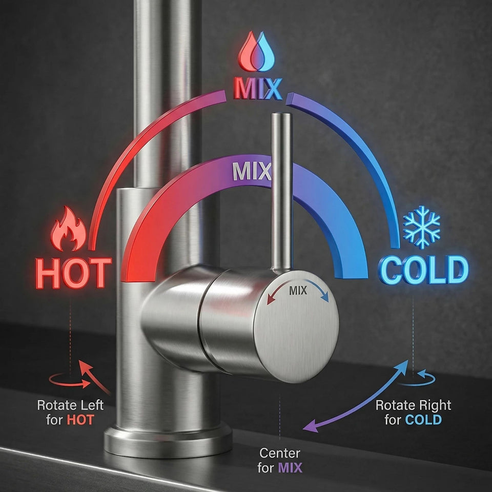 FIVET Pull-Out Kitchen Mixer Tap – Brushed Nickle Dual Function Sink Faucet