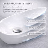 FIVET Ceramic Bathroom Basin – White 410x335mm Countertop Vessel Sink