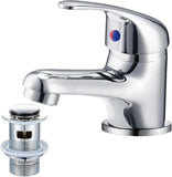 FIVET Chrome Sink Faucet – Mono Mixer Tap with Pop-Up Waste Single Lever Design
